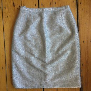 Vintage Sparkly Silver A-Line Skirt